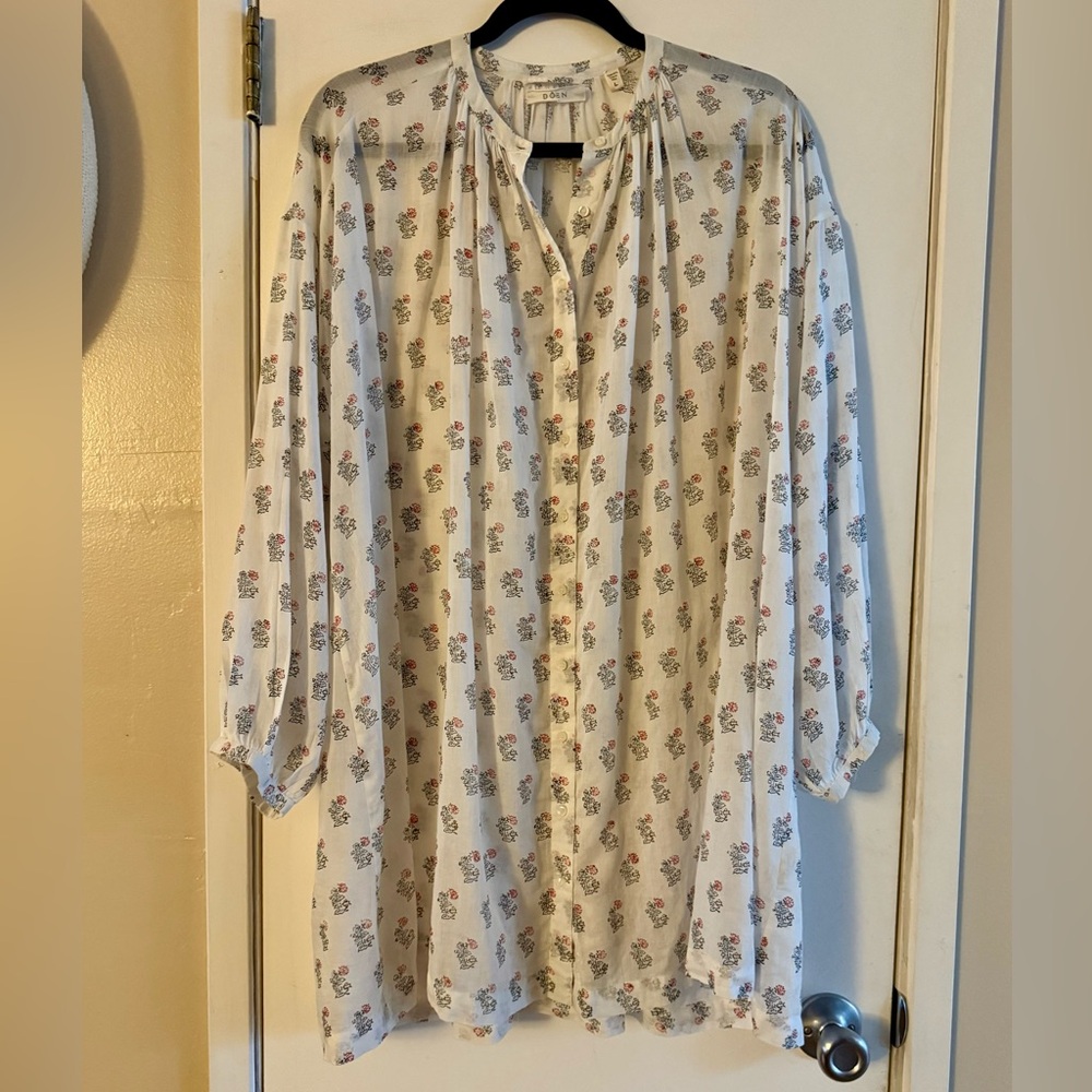 Doen Red Dahlia Block Print Jo Dress - Picture 2 of 8